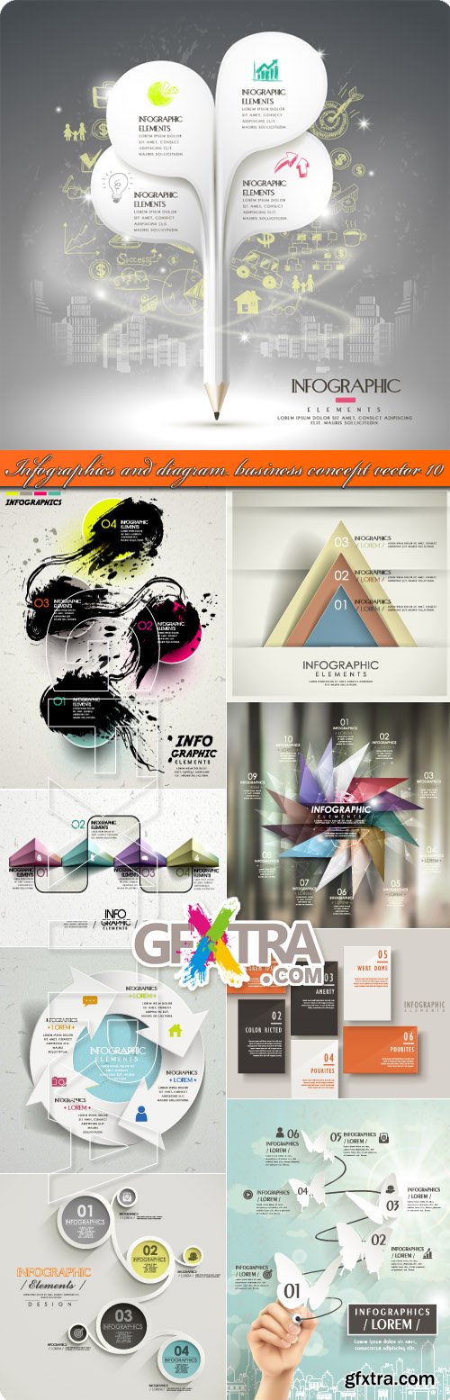 Infographics and diagram business concept vector 10