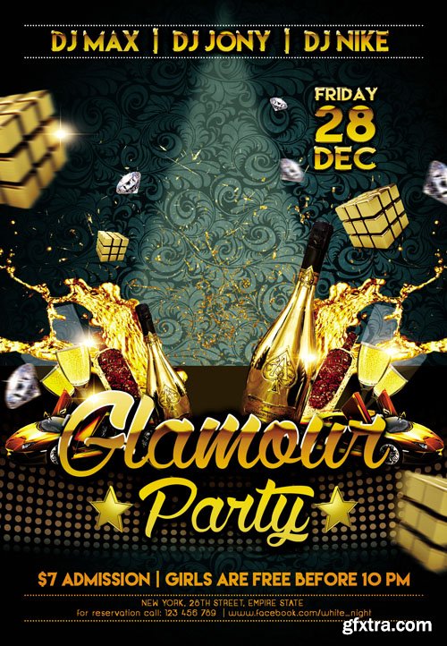 Glamour Party Club Flyer PSD Template