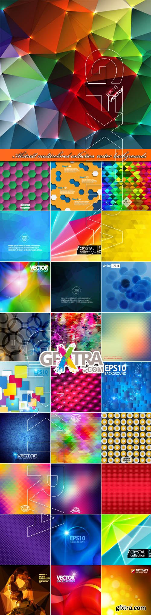 Abstract multicolored collection vector backgrounds