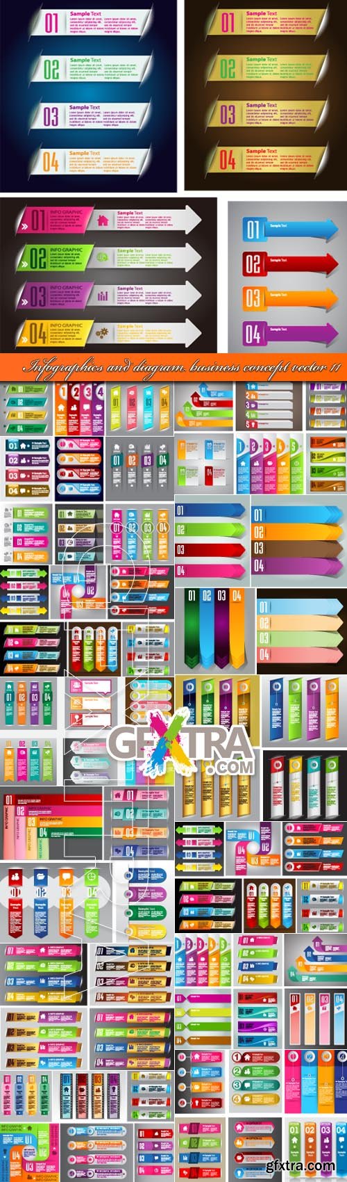 Infographics and diagram business concept vector 11