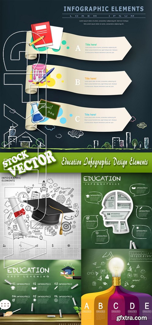 Stock Vector - Education Infographic Design Elements