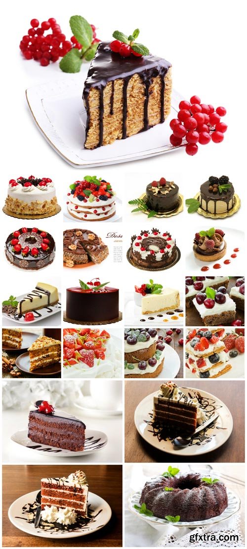 Cakes, delicious desserts - stock photos