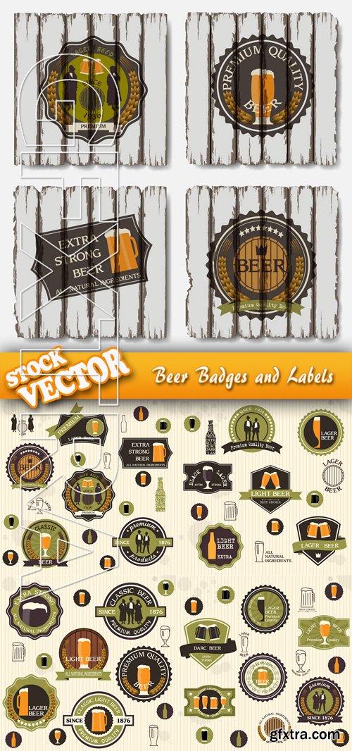 Stock Vector - Beer Badges and Labels