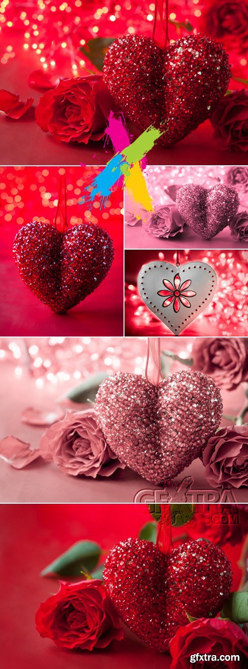 Stock Photo - Red & Pink Valentine\'s Day Backgrounds