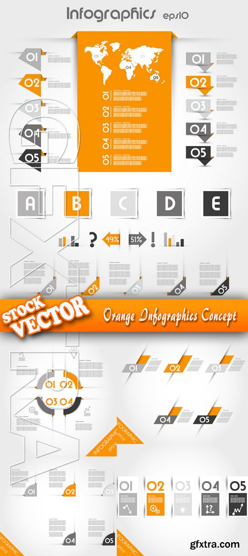 Stock Vector - Orange Infographics Concept