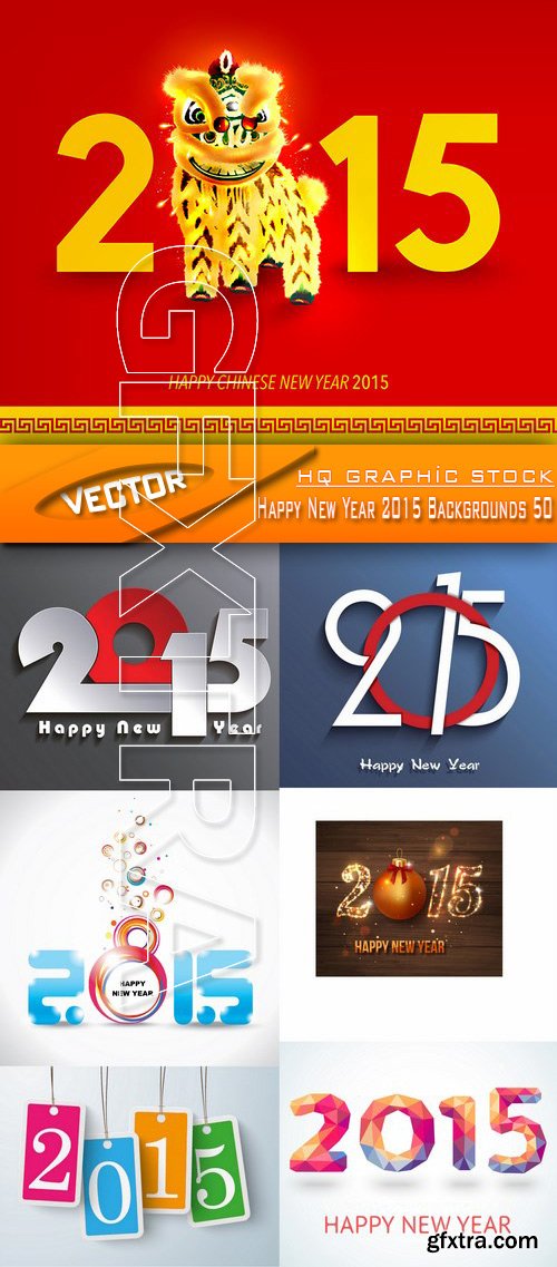 Stock Vector - Happy New Year 2015 Backgrounds 50