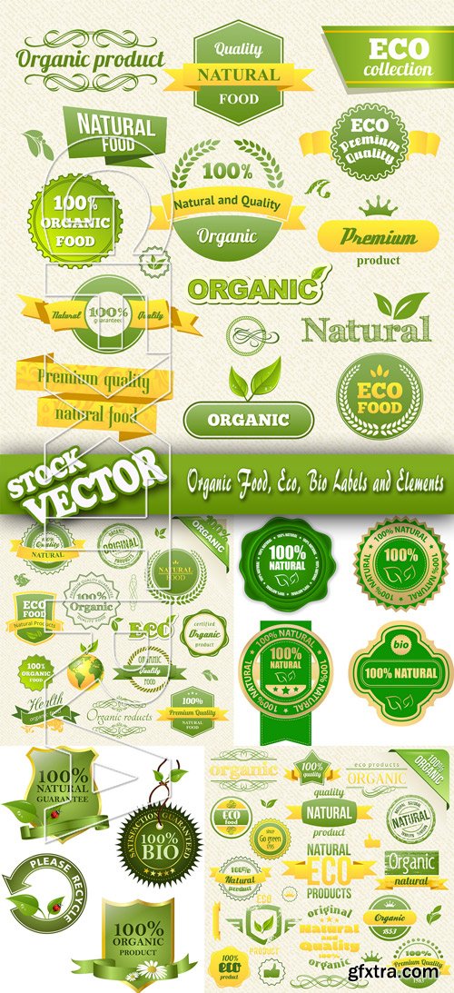 Stock Vector - Organic Food, Eco, Bio Labels and Elements