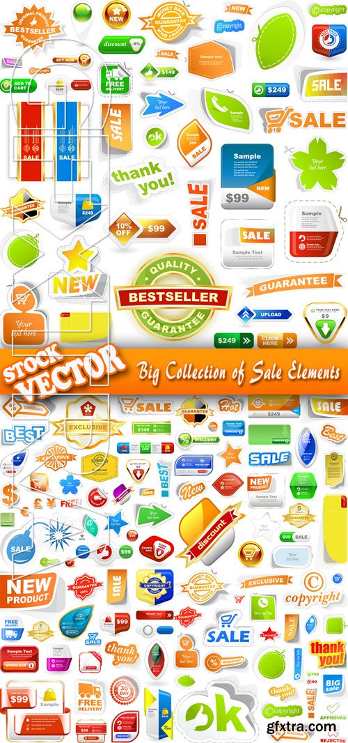 Stock Vector - Big Collection of Sale Elements