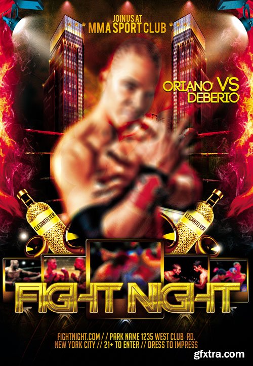 Fight Night Flyer PSD Template