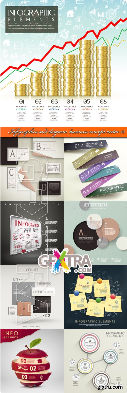 Infographics and diagram business concept vector 12