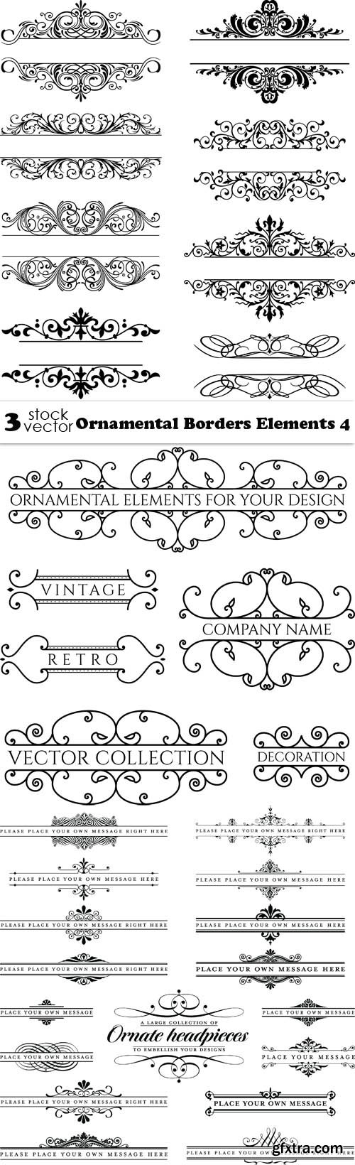 Vectors - Ornamental Borders Elements 4