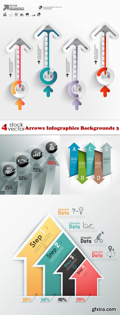 Vectors - Arrows Infographics Backgrounds 3