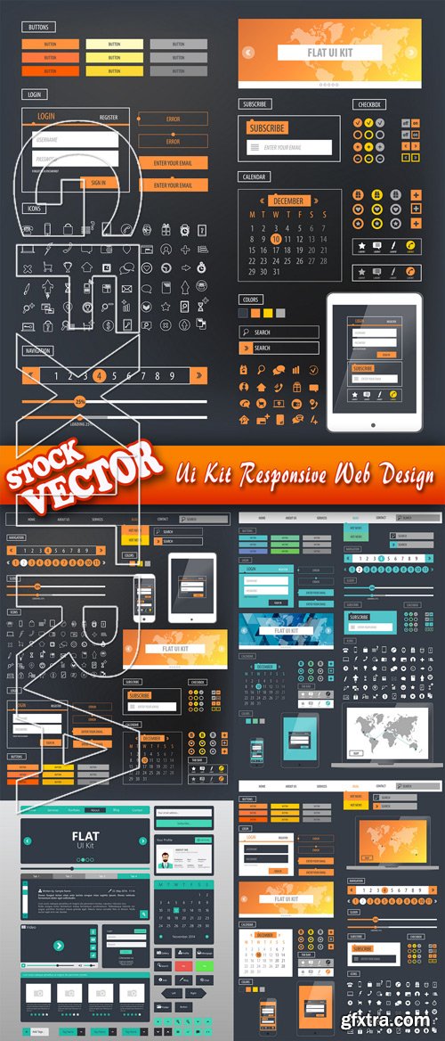 Stock Vector - Ui Kit Responsive Web Design