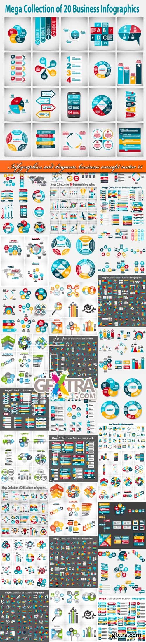 Infographics and diagram business concept vector 15