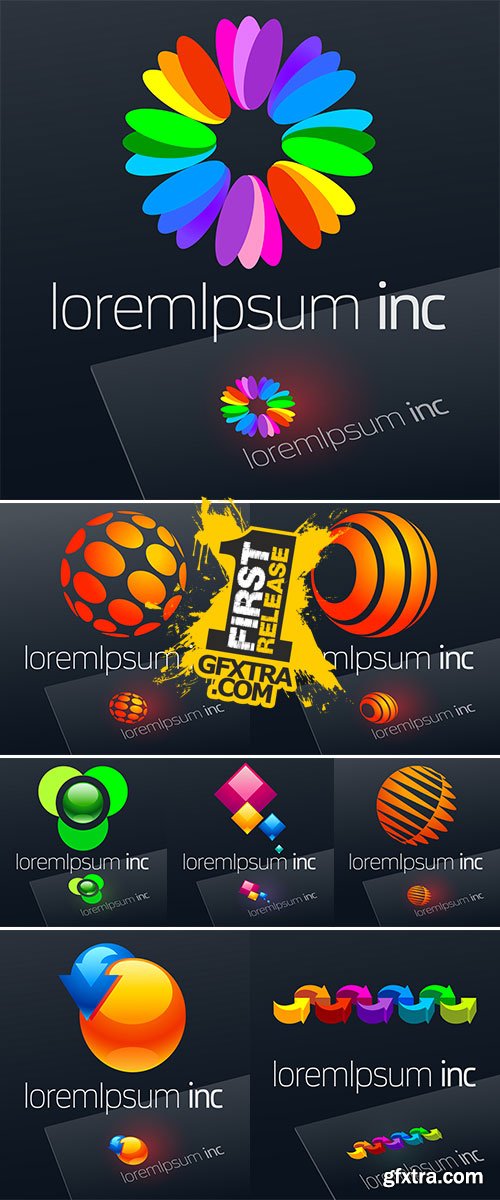 Stock Abstract vector sign in sphere shape, Logo for Business, Technology