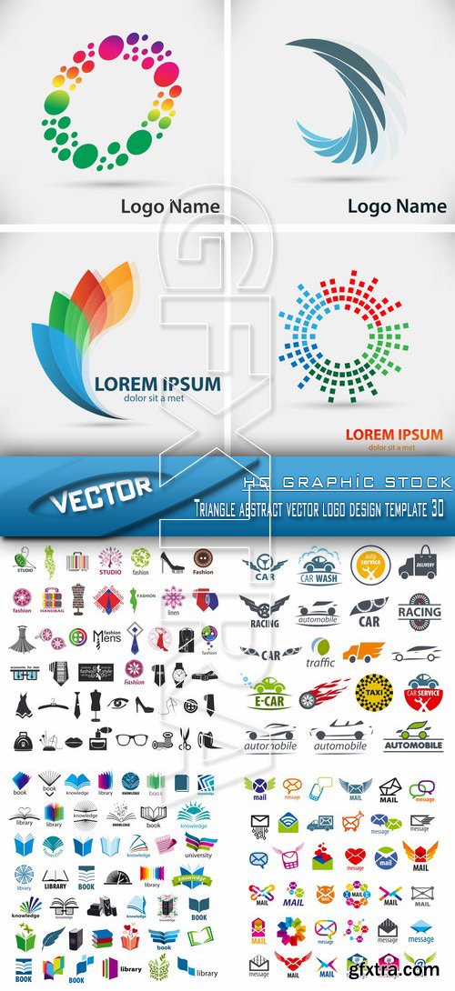 Stock Vector - Triangle abstract vector logo design template 30