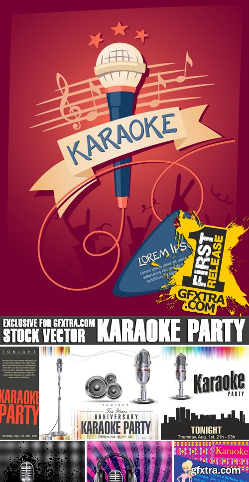 Stock Vectors - Karaoke Party, 25xEPS