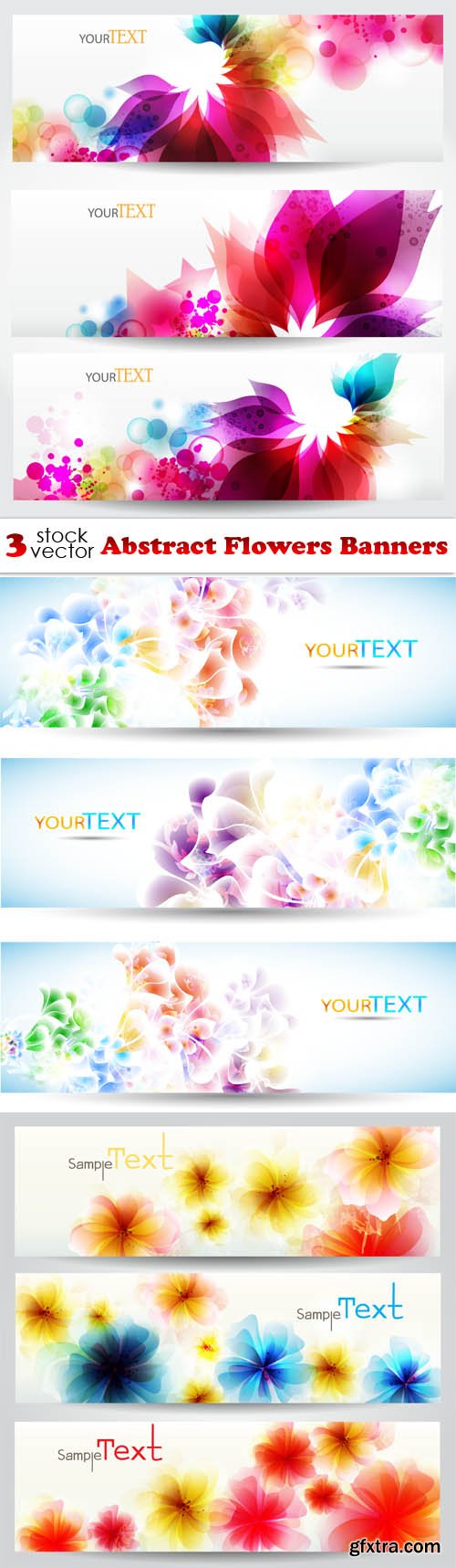 Vectors - Abstract Flowers Banners