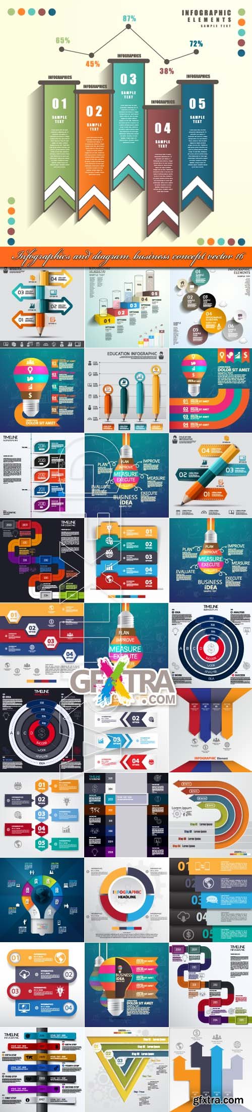 Infographics and diagram business concept vector 16