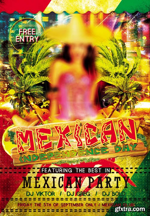 Mexican Party Flyer PSD Template