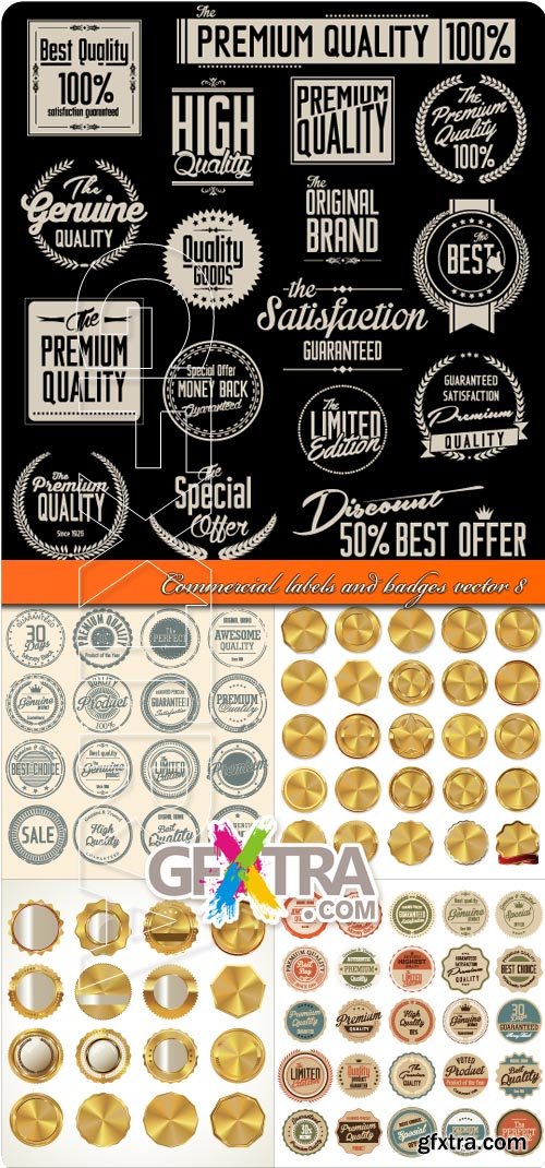 Commercial labels and badges vector 8