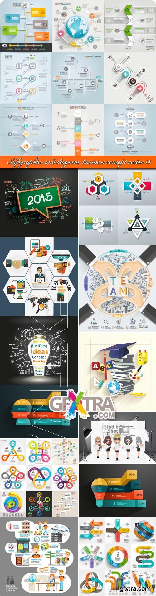Infographics and diagram business concept vector 18