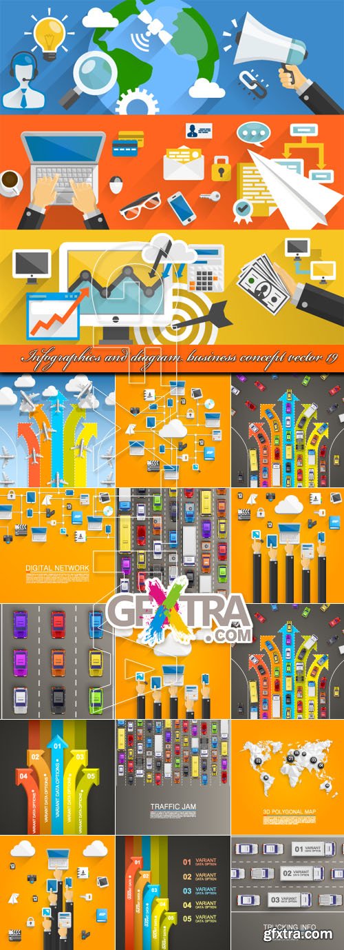 Infographics and diagram business concept vector 19