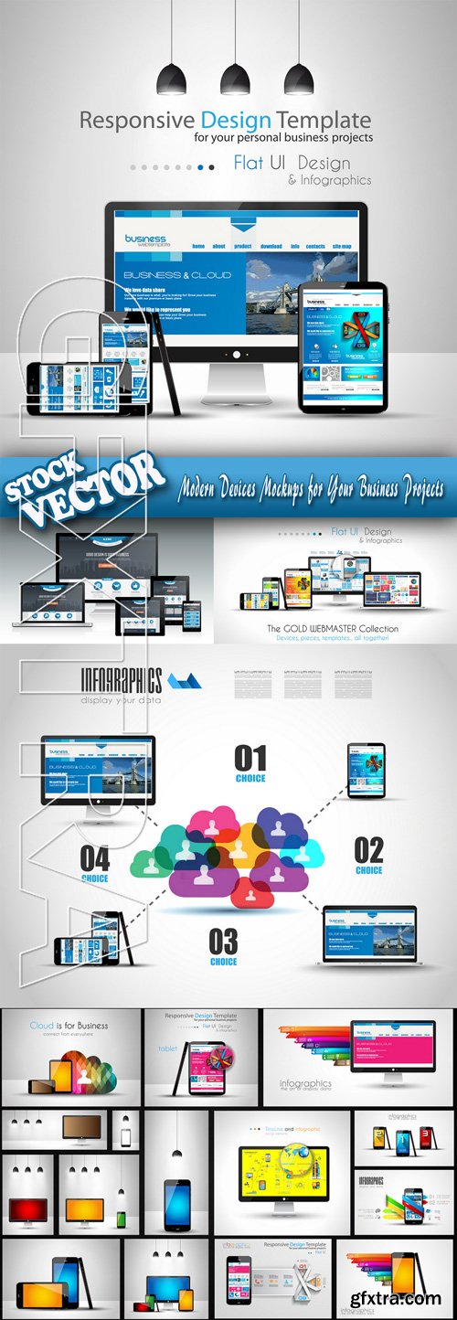 Stock Vector - Modern Devices Mockups for Your Business Projects