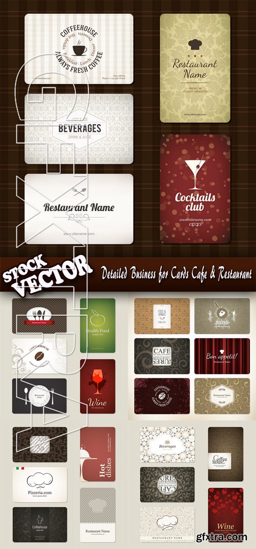 Stock Vector - Detailed Business for Cards Cafe & Restaurant