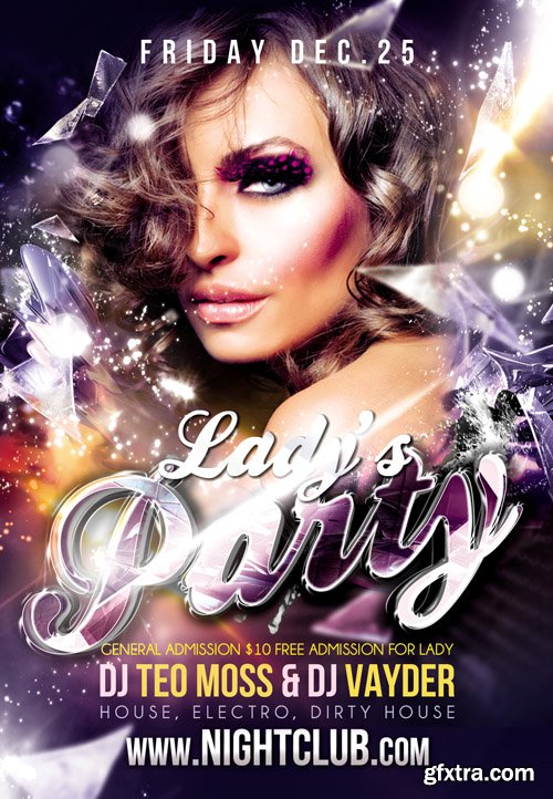 Ladys Party Club Flyer PSD Template