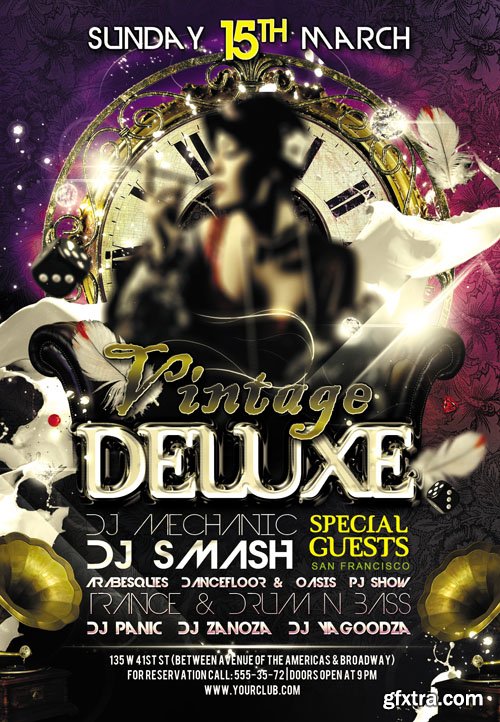 Vintage Deluxe Club Flyer PSD Template