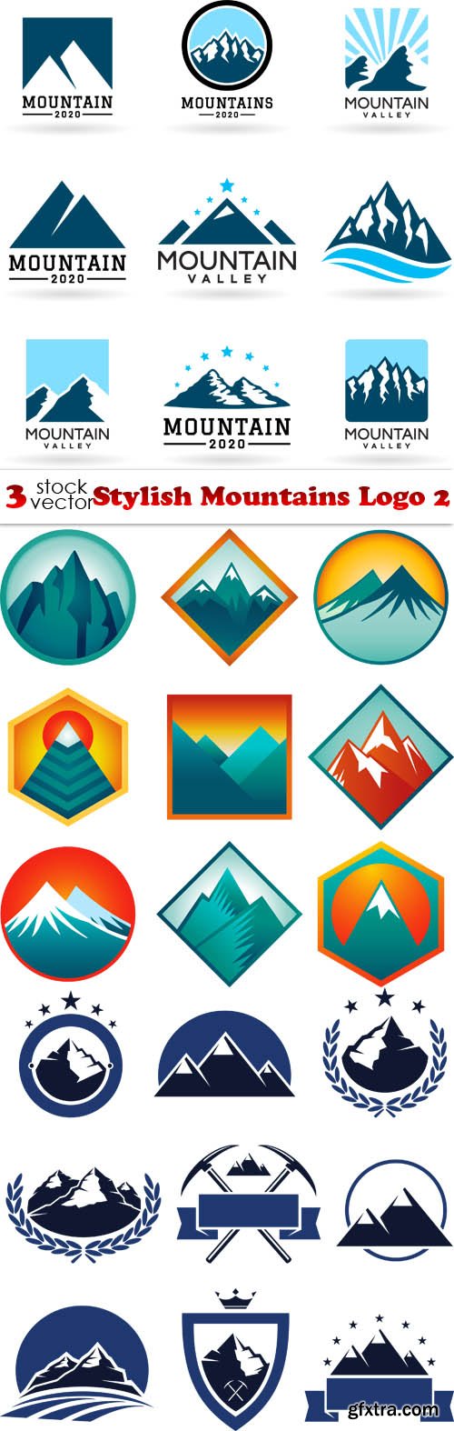 Vectors - Stylish Mountains Logo 2