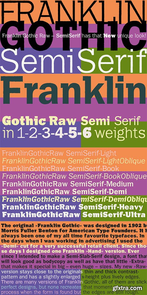 Franklin Gothic Raw Semi Serif Font Family - 8 Fonts $156