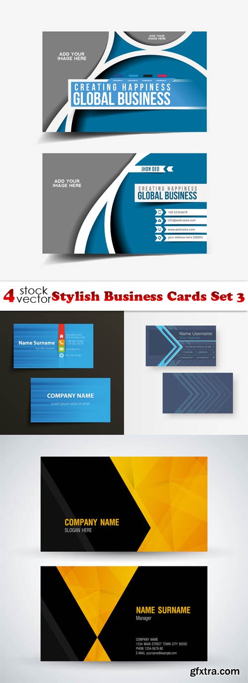 Vectors - Stylish Business Cards Set 3
