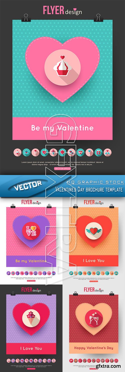 Stock Vector - Valentines Day brochure template