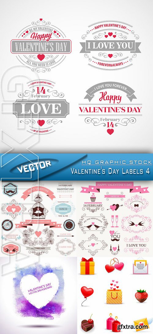 Stock Vector - Valentine\'s Day Labels 4