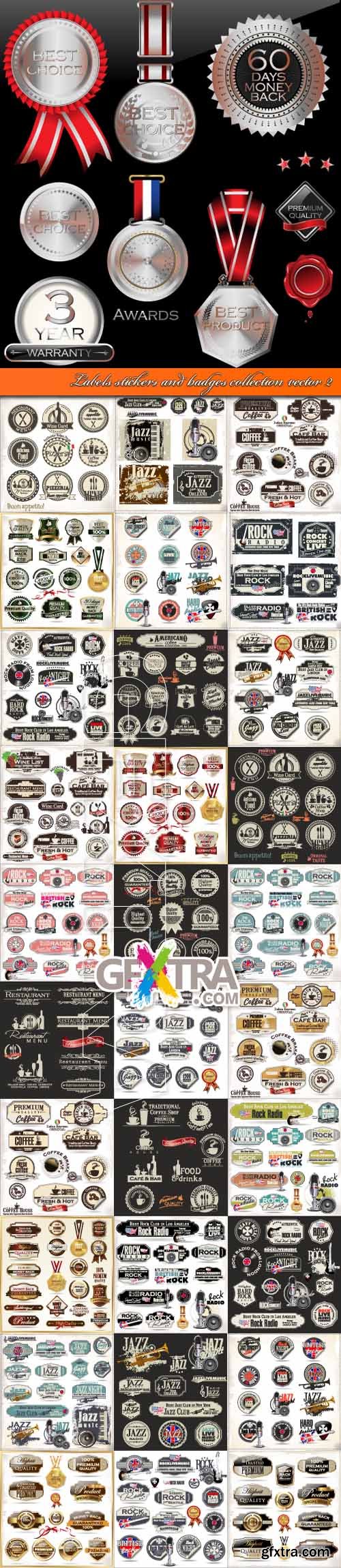 Labels stickers and badges collection vector 2