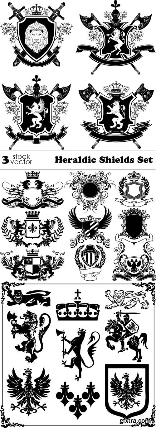 Vectors - Heraldic Shields Set