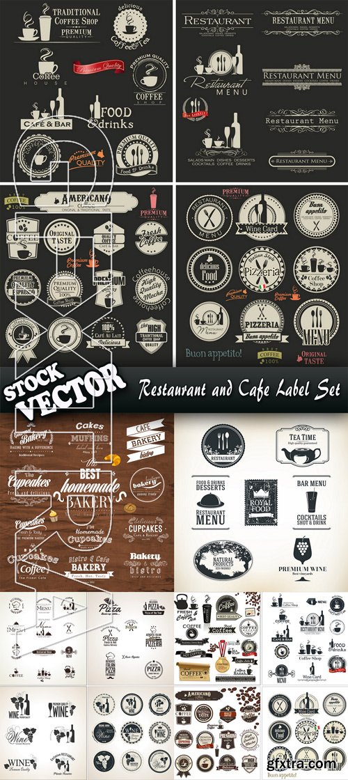 Stock Vector - Restaurant and Cafe Label Set