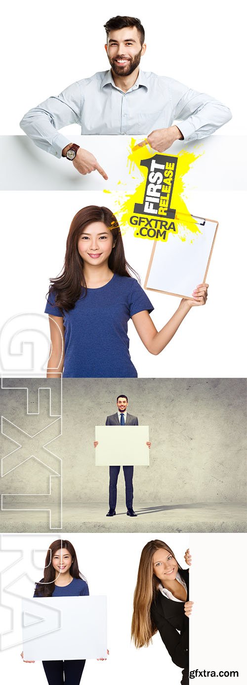Stock Photos - People Holding Board