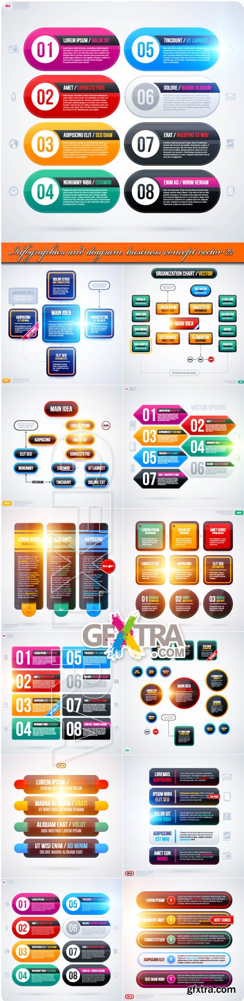 Infographics and diagram business concept vector 22