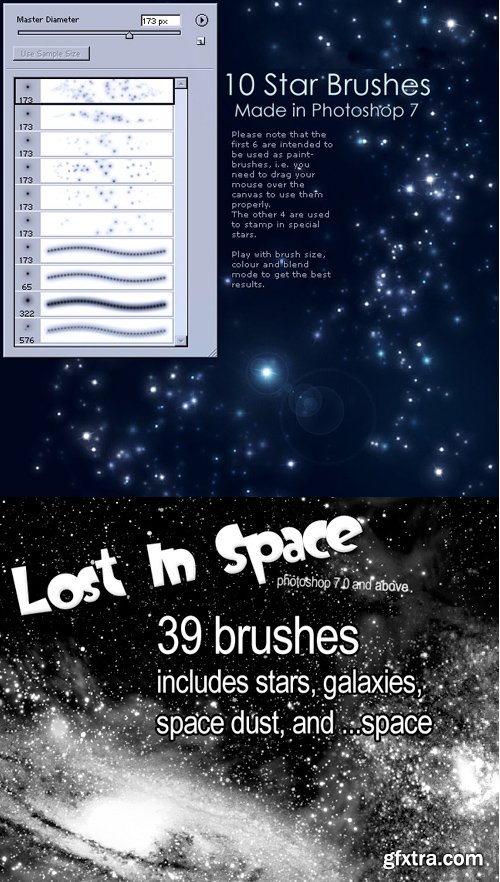 Space & Star Photoshop Brushes