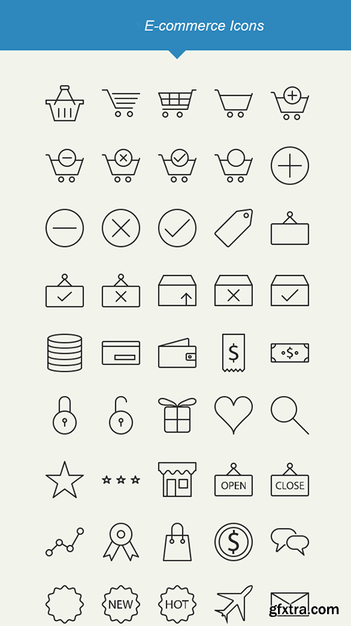 Ai, EPS, PNG Web Icons - 45 Outline E-commerce Icons (January 2015)