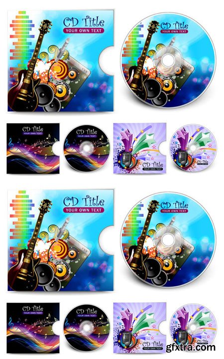 CD and CD BOX Cover Designs Vector