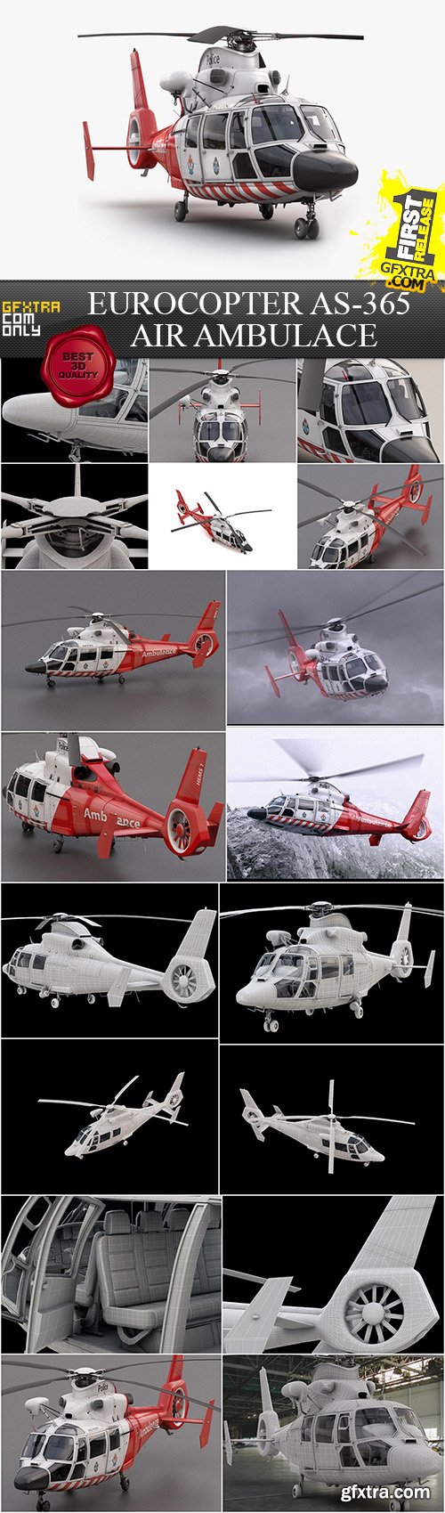 Turbosquid 3D Model: Eurocopter AS-365 Air Ambulace