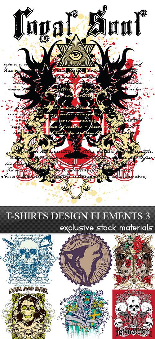 T-Shirts Design Elements 3, 25xEPS