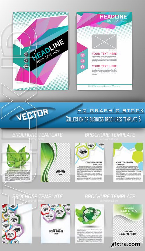 Stock Vector - Collection of business brochures template 5