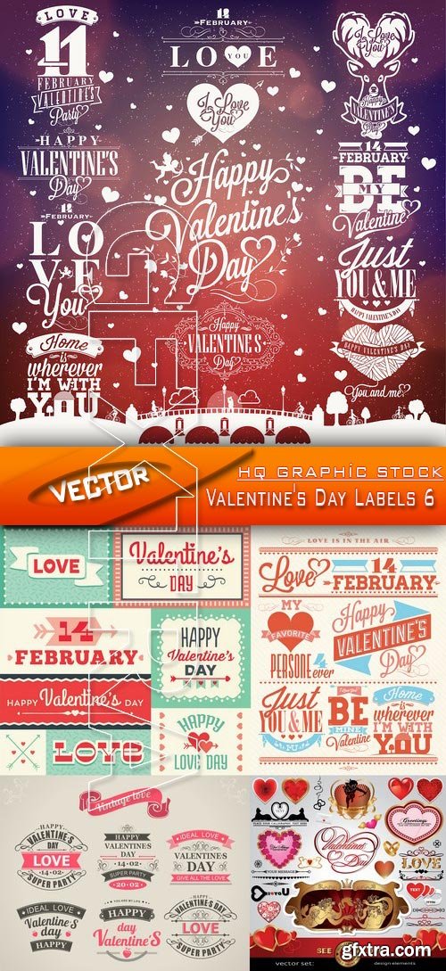 Stock Vector - Valentine\'s Day Labels 6