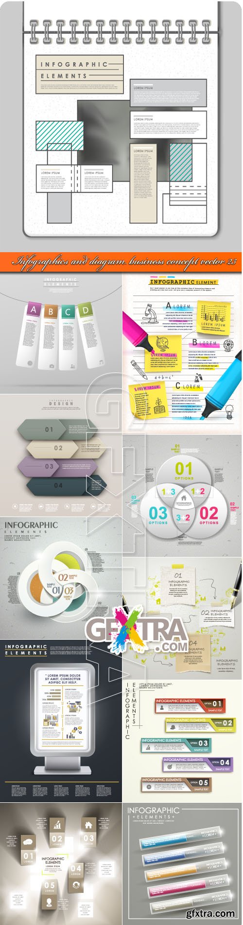 Infographics and diagram business concept vector 23