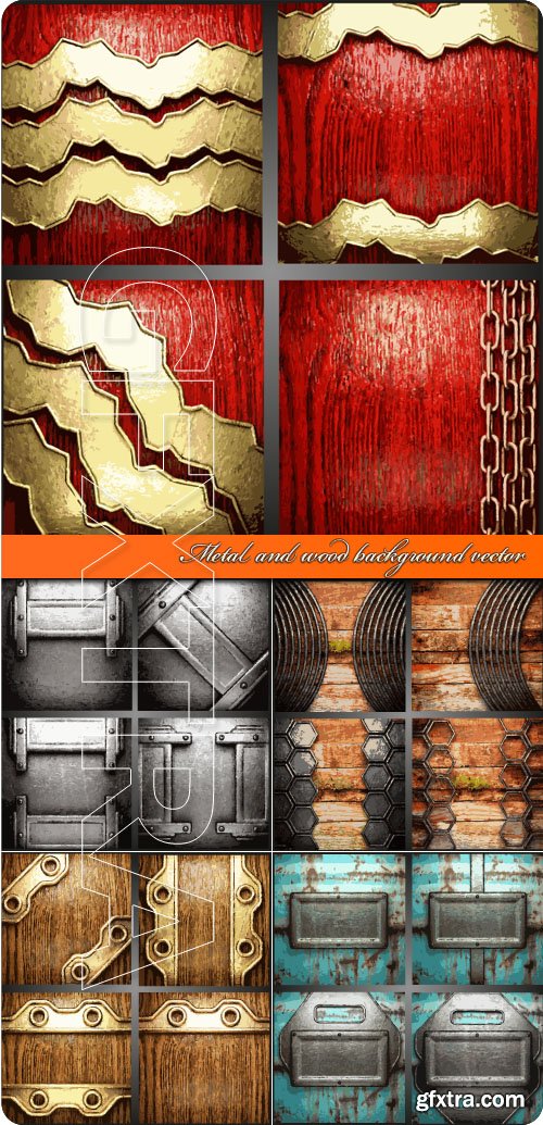 Metal and wood background vector